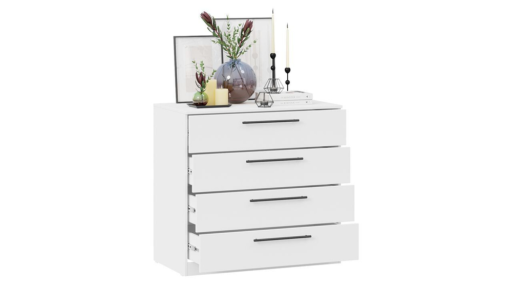 Комод для одежды с ящиками и полками Белый 3 ящика 120х51х87 см