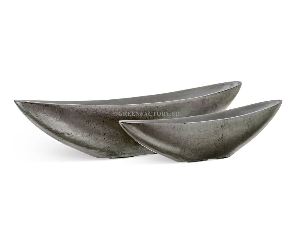 Кашпо TREEZ Effectory - Metal - Ваза-Лодка (2 размера) - Стальное серебро