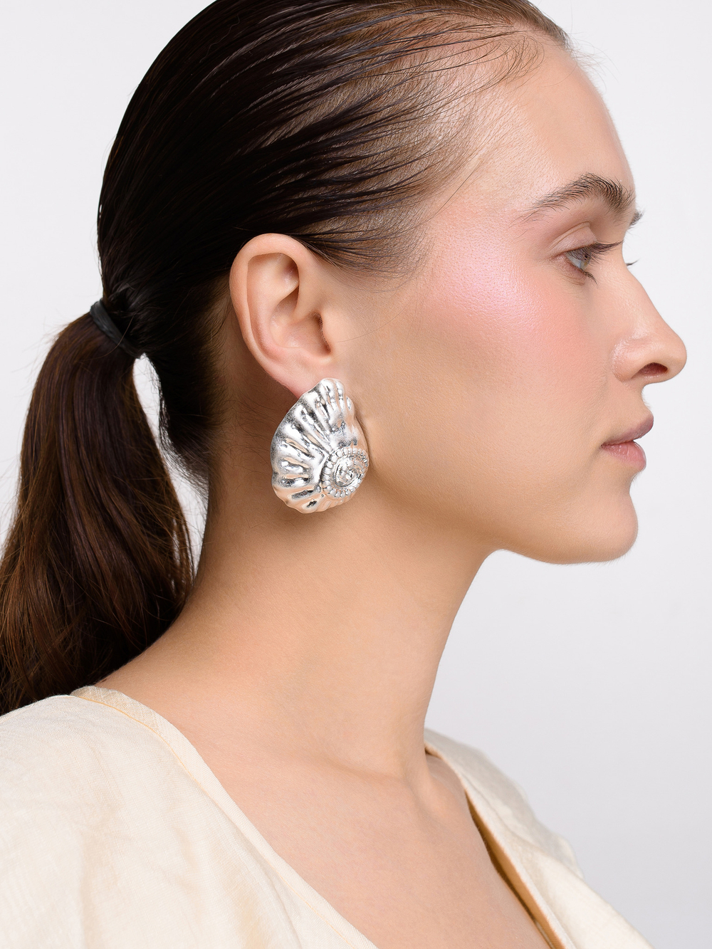 Серьги "Antique shell" Silver