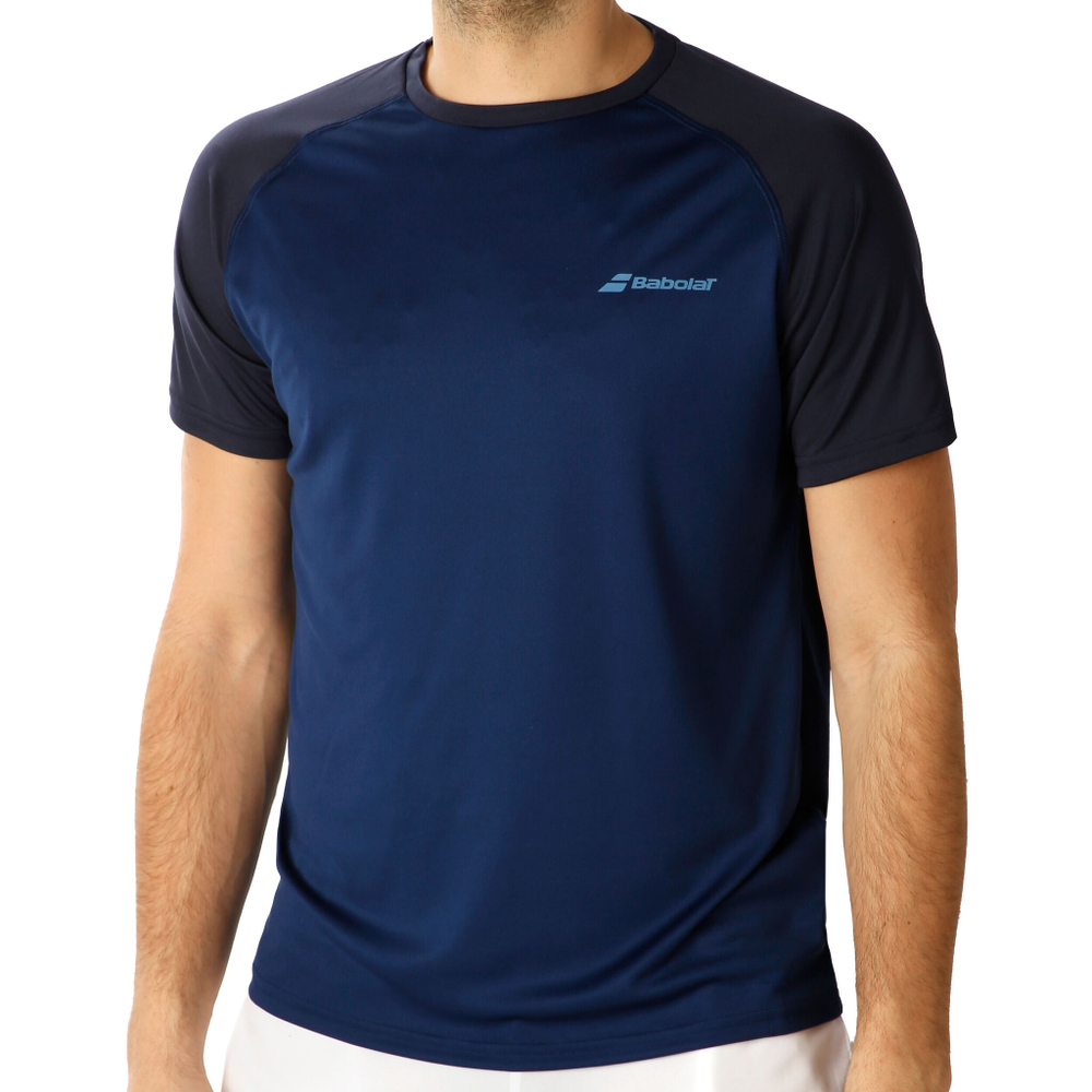 Мужское теннисное поло Babolat Play Crew Neck T-Shirt Men - Dark Blue, Blue
