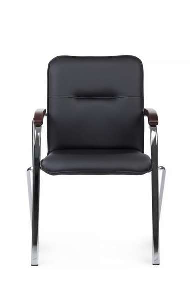 Стул Самба с деревянными подлокотниками SMB-02H Хром гальв. Черный