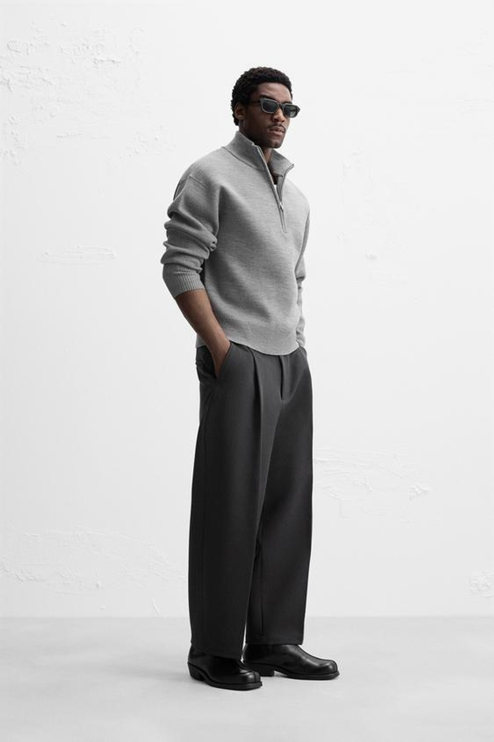 ZARA СВИТЕР С ЗАСТЕЖКОЙ-МОЛНИЕЙ, СЕРЫЙ