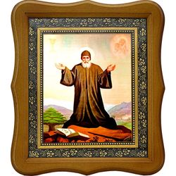 Шарбель Святой священник и монах. Ростовая икона на холсте.