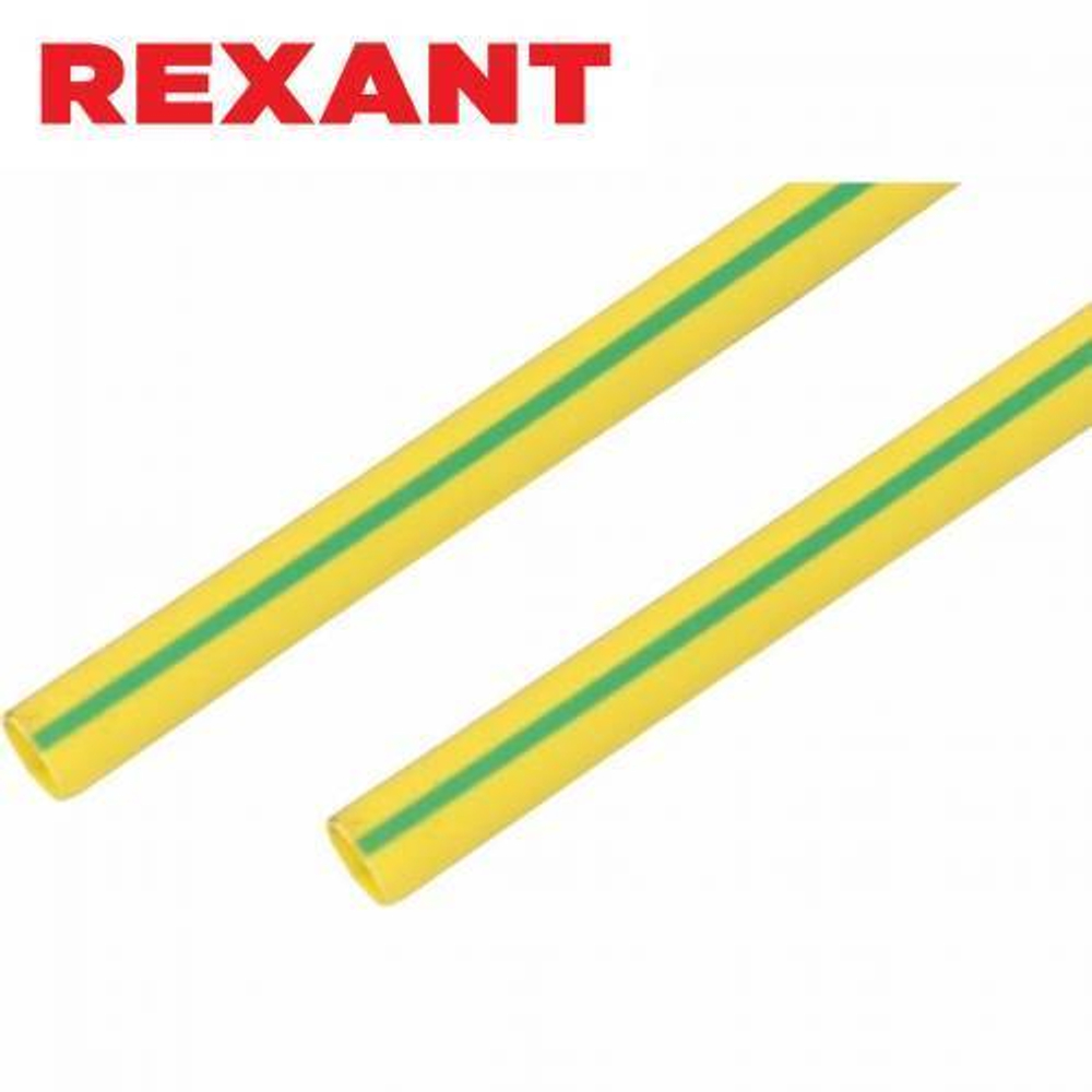 20,0/10,0 мм 1м термоусаживаемая трубка желто-зеленая Rexant/22-0007
