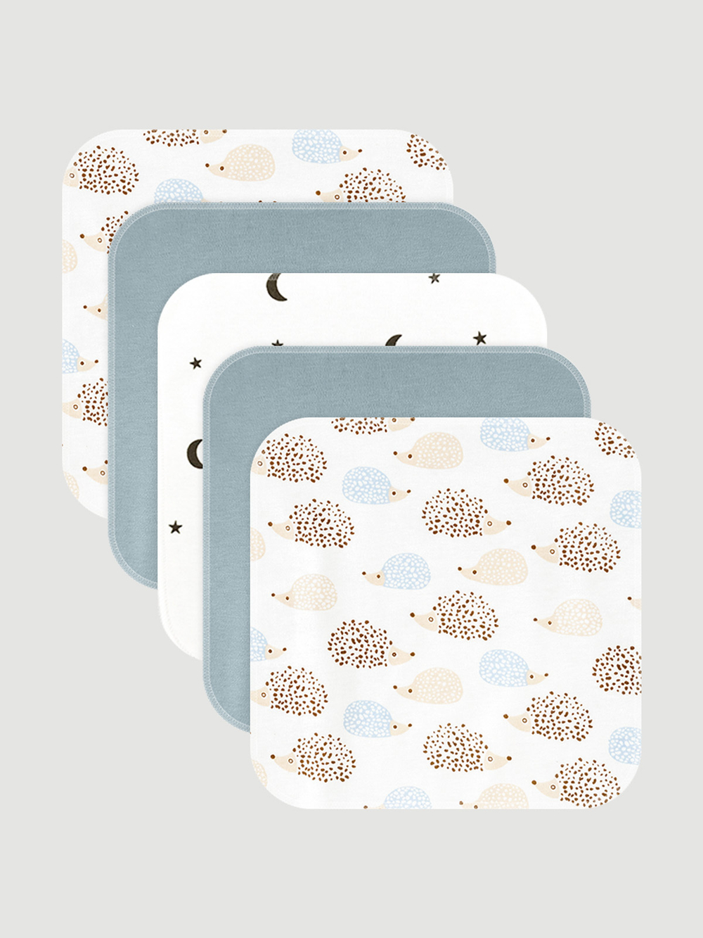 Набор платочков-слюнявчиков Mjolk Ёжики на экрю