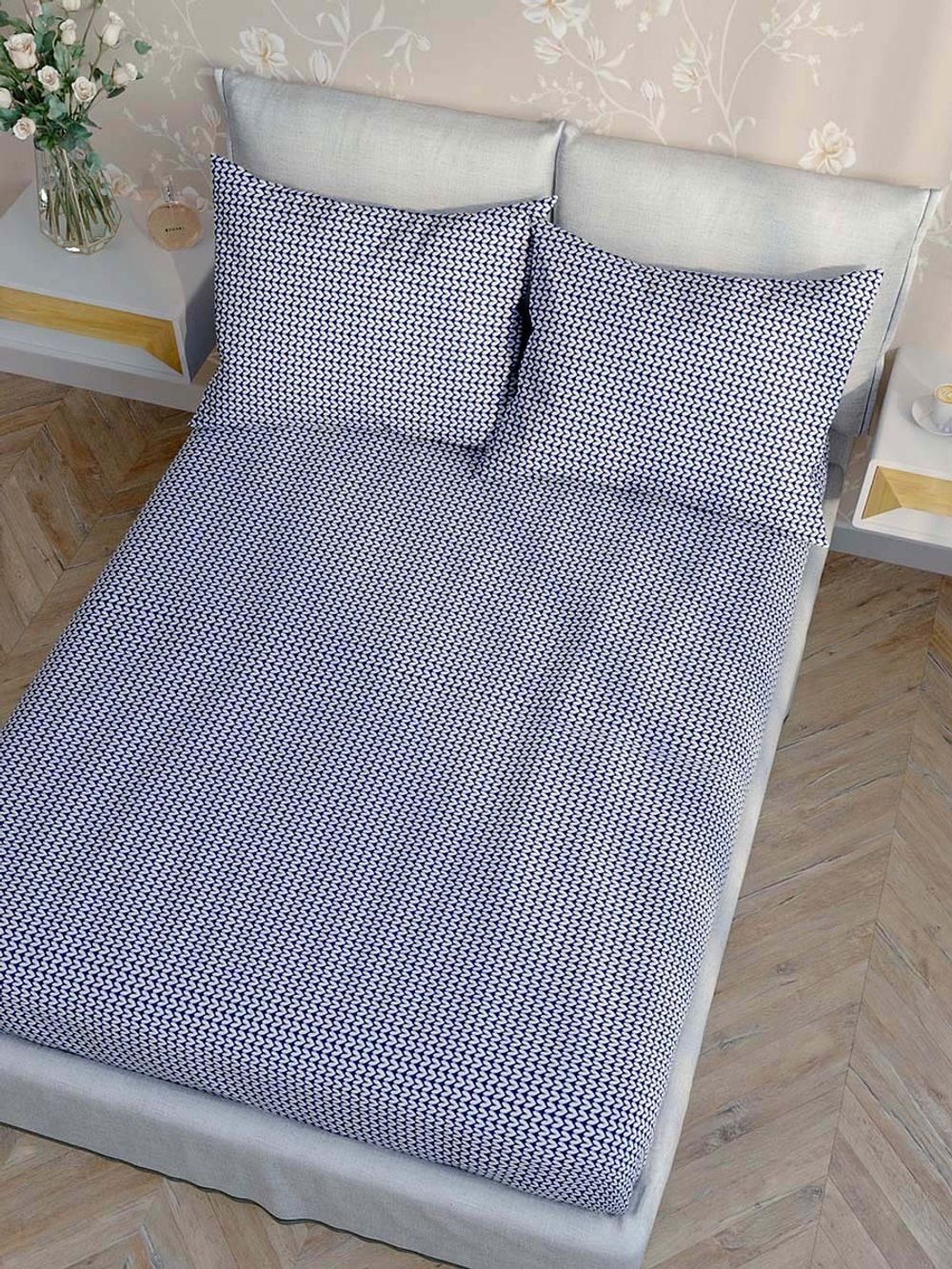 Постельное белье Сказка "Вязание" 1,5-сп Наволочка 50х70 см 1 шт Простынь 150х215 см Пододеяльник 145х215 см, перкаль