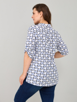 Блузка БЛ-131/орнамент-голубой