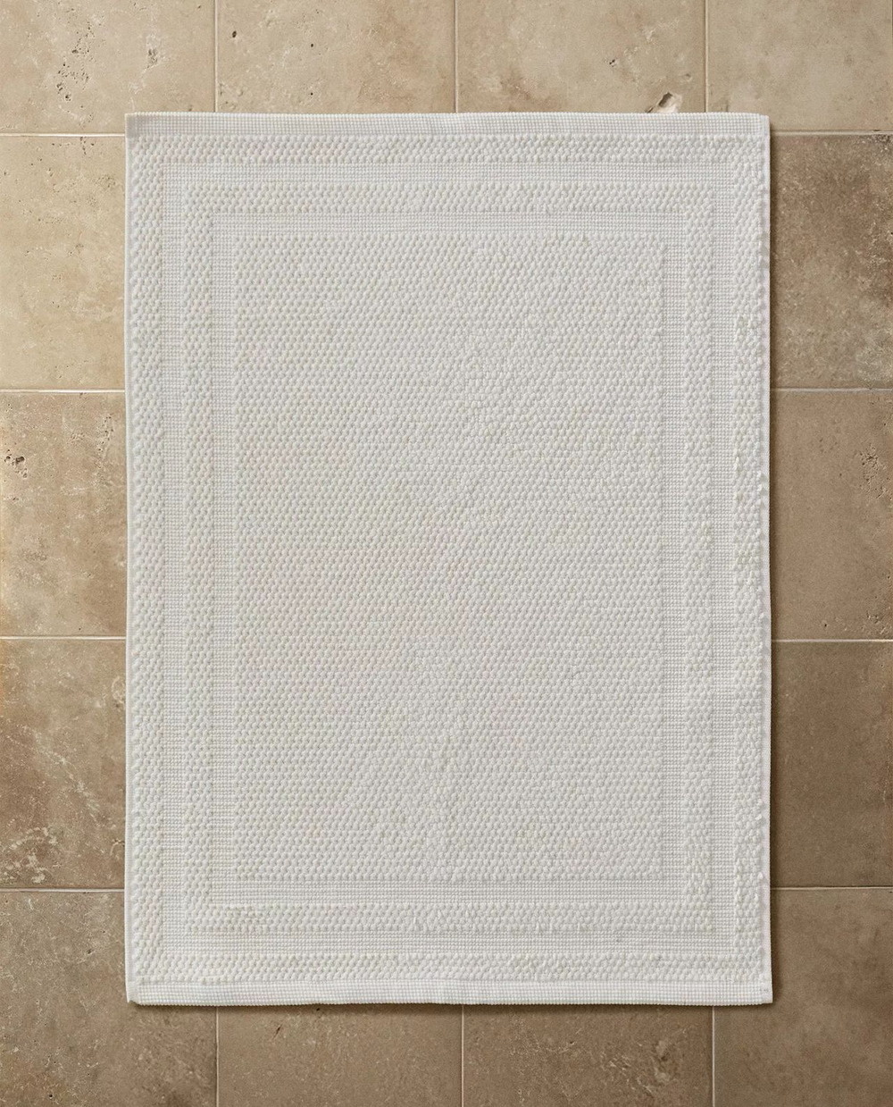 Zara Home - Нескользящий коврик для ванной из хлопка, белый, 50x70 см
