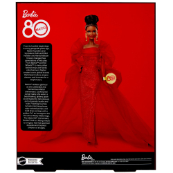 Barbie Signature 80-летие - Коллекционная кукла в блестящем красном платье JBJ18