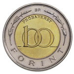 ВЕНГРИЯ, 1996, 100 FORINT [PRÓBAVERET (ПРОБНАЯ МОНЕТА)] [БИМЕТАЛЛ]