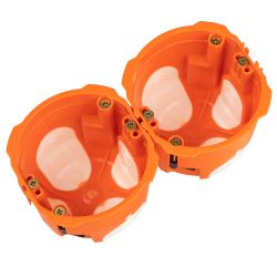 Коробка установочная ЭРА KUU-71-65-unibox двухкомпонентная универсальная оранжевая 71х65мм UniBox саморезы IP30