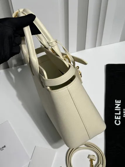 Сумки CELINE TEEN CONTI из натуральной телячьей кожи кремовый