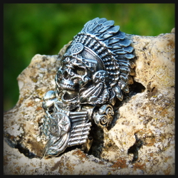 Замок для браслета "Вождь индейцев " мельхиор