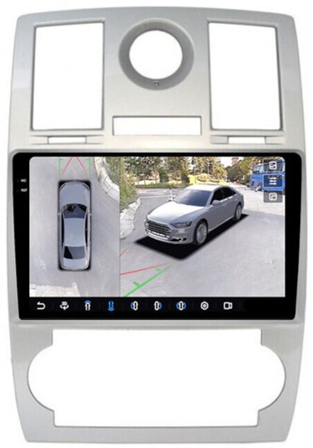Магнитола для Chrysler 300C 2004-2007 (дорестайл) - FarCar BX206M-360 монитор 9.5" 2K QLED на Android 13, 6Гб+128Гб, CarPlay, 4G SIM-слот, 4 камеры в комплекте