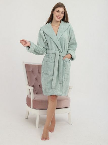Халат женский махровый ментоловый AYKA HOME