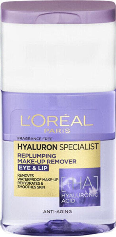 Жидкие очищающие средства Two-phase eye and lip make-up remover with hyaluronic acid Hyaluron Special ist 125 ml