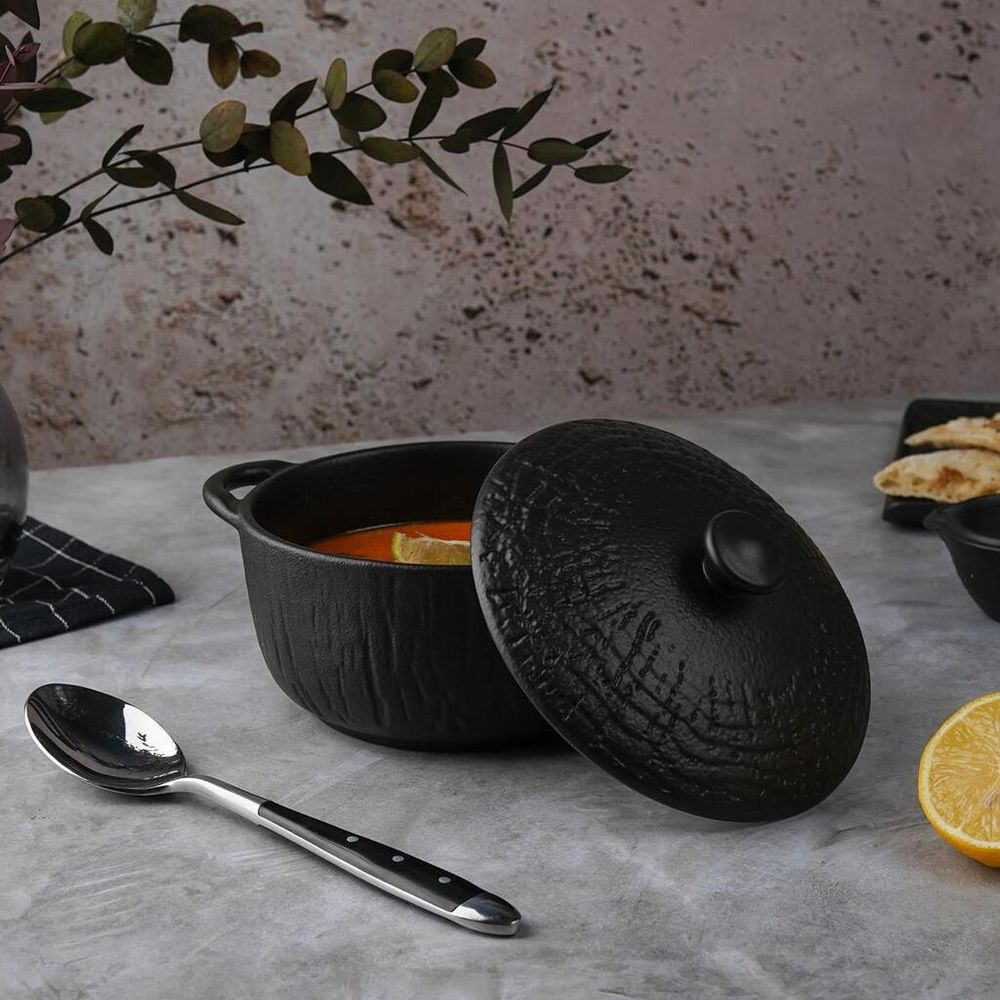 Бульонница 500 мл d 14 см h7 см с крышкой Black Raw Wood P.L. Proff Cuisine [6]