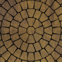 Тротуарная плитка КЛАССИКО (круг) - Листопад гранит Янтарь, комплект из 3 видов плит