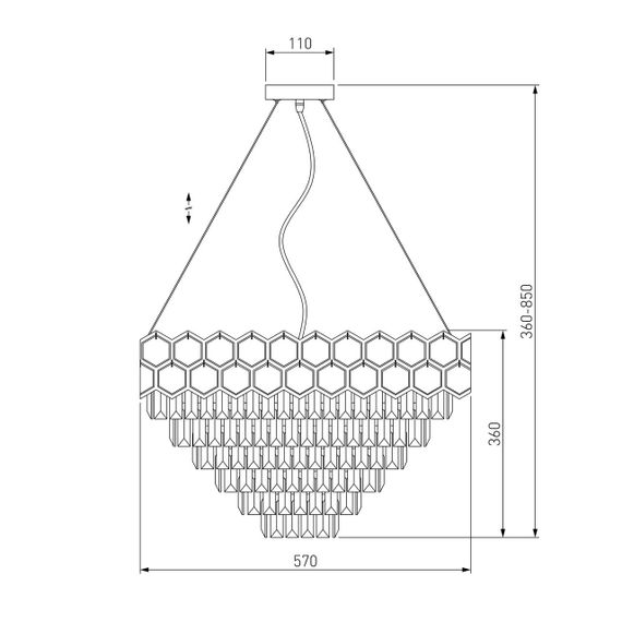 Подвесная люстра Eurosvet Ariana 10124/8 золото/прозрачный хрусталь Strotskis Smart