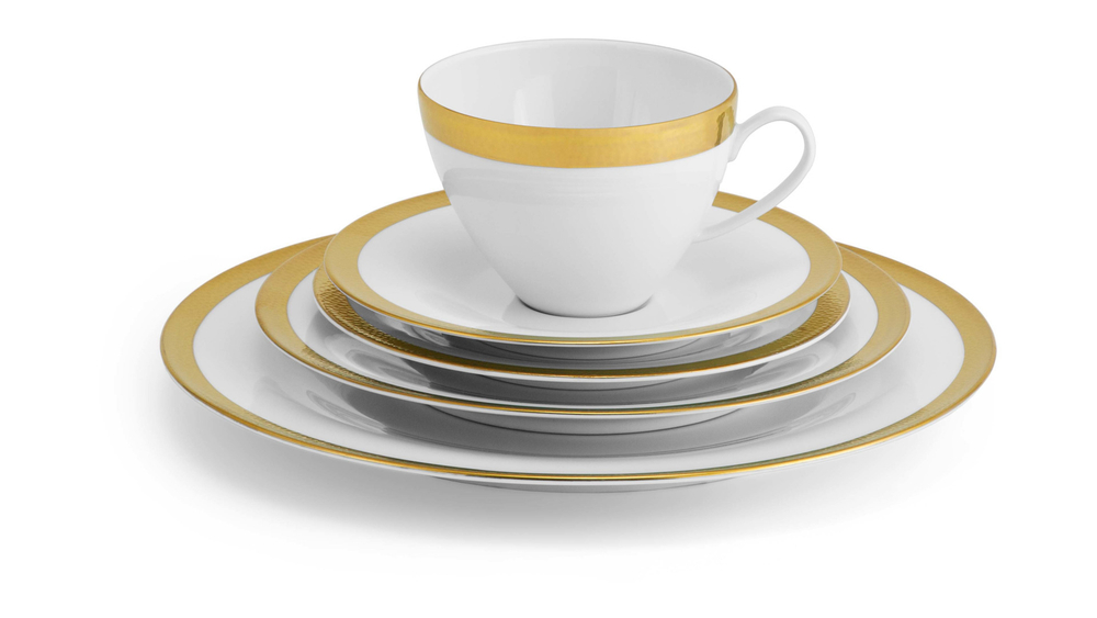 Сервиз чайно-столовый 5 предметов на 1 персону Michael Aram Золотой кант