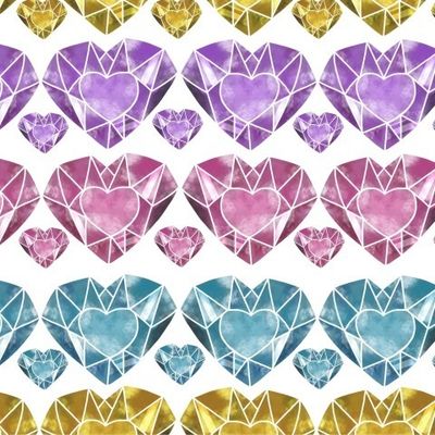 watercolor sketch of shiny diamond