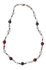 Бусы из кварца, агата, граната, жемчуга