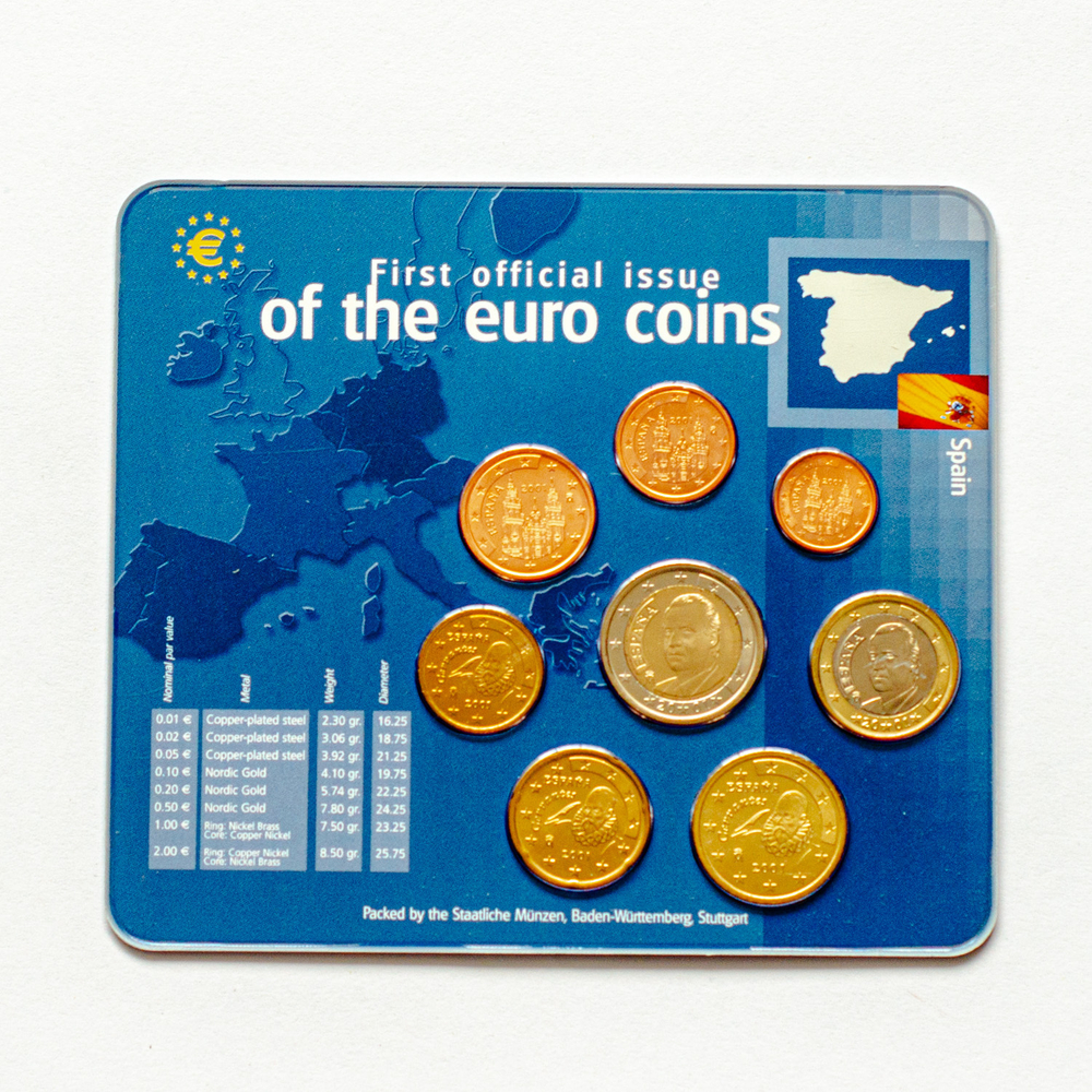 Europe: First Official Issue of the Euro Coins – 12 Coin Set