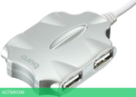 USB-хаб Buro BU-HUB4-0.5-U2.0-Candy серебристый