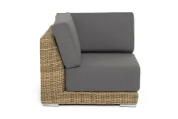 "Капри" модуль диванный угловой с подушками, цвет соломенный