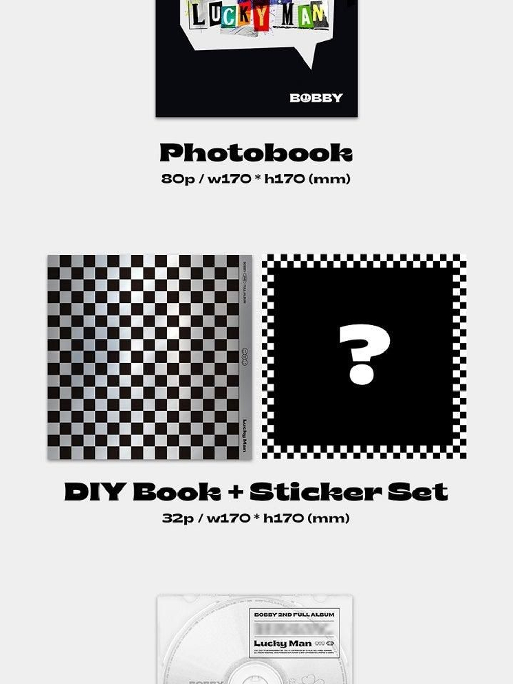 Альбом iKON Bobby - Lucky Man 2nd Album 2 Version SET