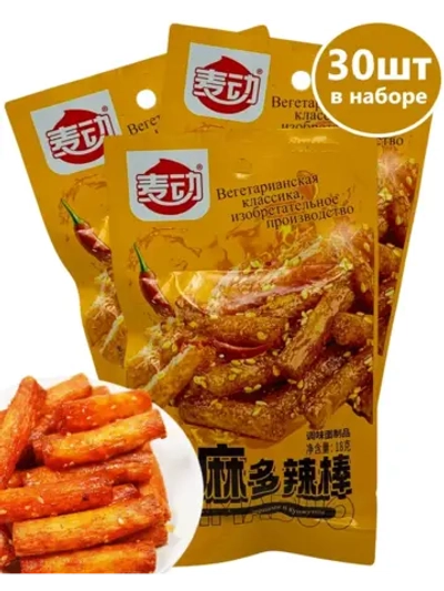 Снеки острые палочки с кунжутом и перцем 18 г * 30 шт