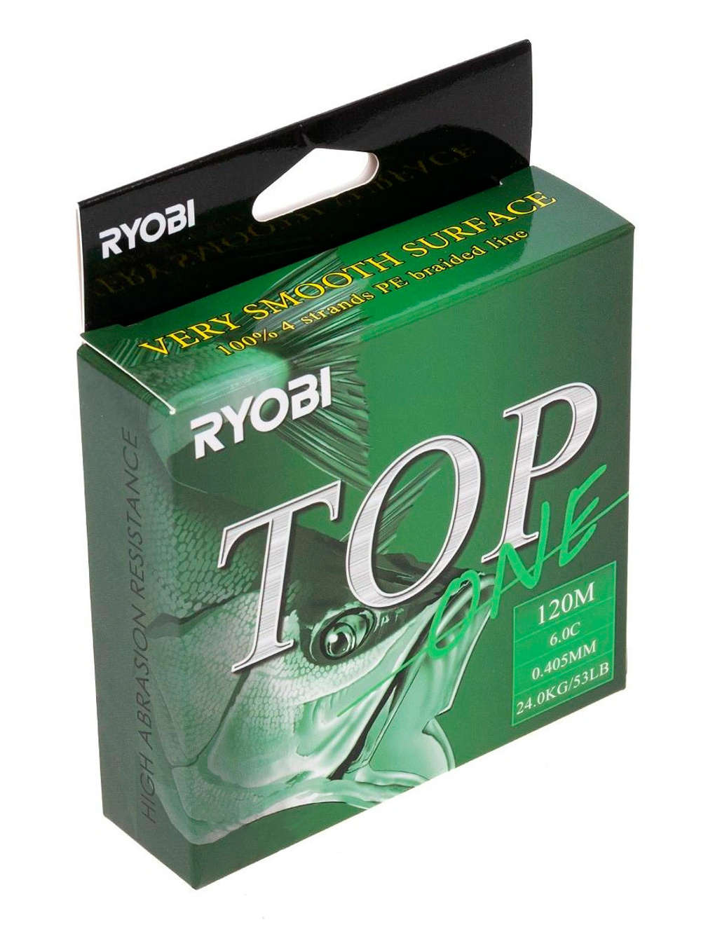 Шнур плетеный для рыбалки Ryobi TOP PE4X-120M Dark green 0.6/d-0.128mm