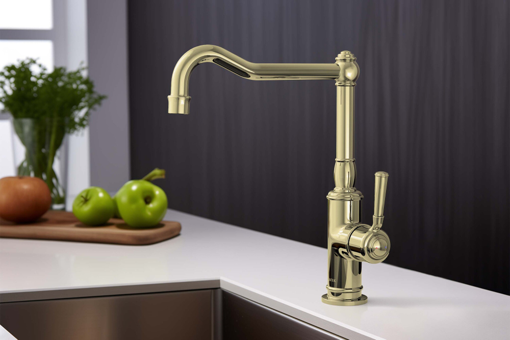 Смеситель для кухни AQUATEK, полир. золото AQ1580PG КЛАССИК