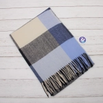 Палантин - шарф «ZIMA», принт в клетку, цвет синий/серый, 180*70см (230гр)