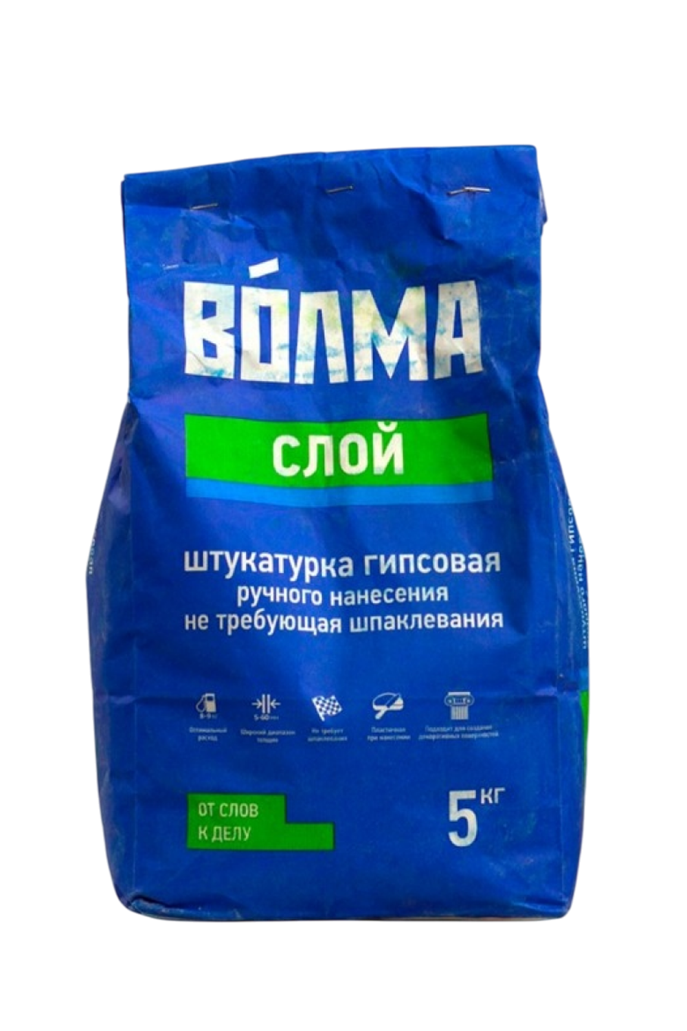 Смесь сухая строительная штукатурная на гипсовом вяжущем "ВОЛМА - Слой" 5 кг