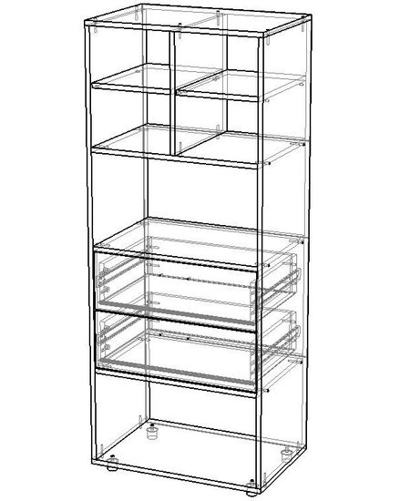 Стеллаж  МИЯКО /600*1500*403/ венге / дуб выбеленный