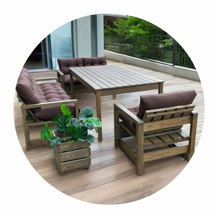 Комплект диванов Лаунж с обеденным столом