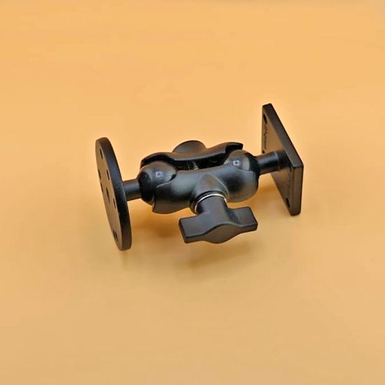 Крепление универсальное на плоскость два основания круглое AMPS алюминий