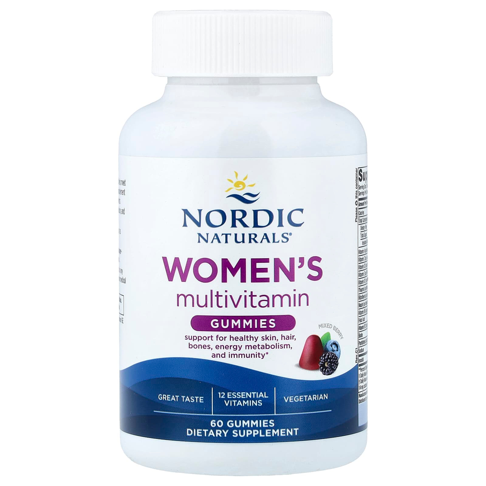 Nordic Naturals, Мультивитаминные жевательные мармеладки для женщин, ягодное ассорти, 60 жевательных таблеток