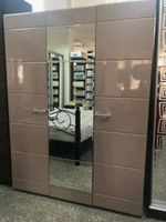 Шкаф 3-х ств. Спальня Вегас Ясень шимо темный/кофе с молоком