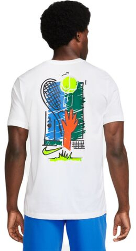 Мужская теннисная футболка Nike Court Dri-Fit T-Shirt Open - белый