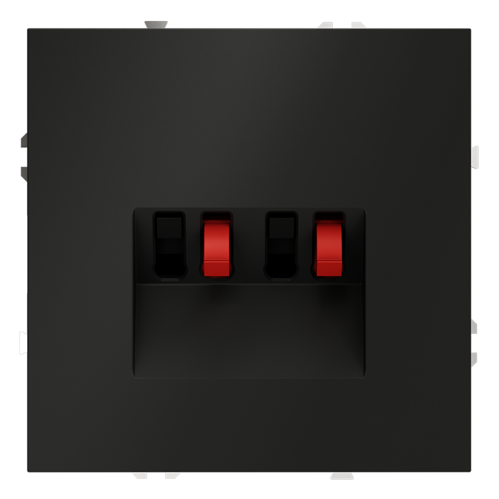 Розетка акустическая встраиваемая VOLTUM S70 4-местная, (черный матовый)