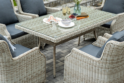 "Неаполь" обеденная группа плетеная из искусственного ротанга, цвет соломенный
