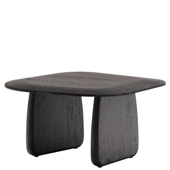 Журнальный столик Pirita из массива дуба в черном цвете, 70x70 см