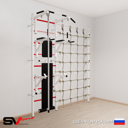 Шведская стенка Sv Sport усиленная 6900 (Турник стандарт/Брусья/Стойка/Скамья/Канат/Канатный лаз)