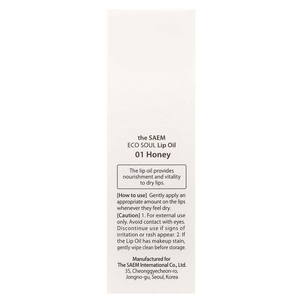 The Saem, Eco Soul Lip Oil, 01 с медом, 0,2 жидк. унц.