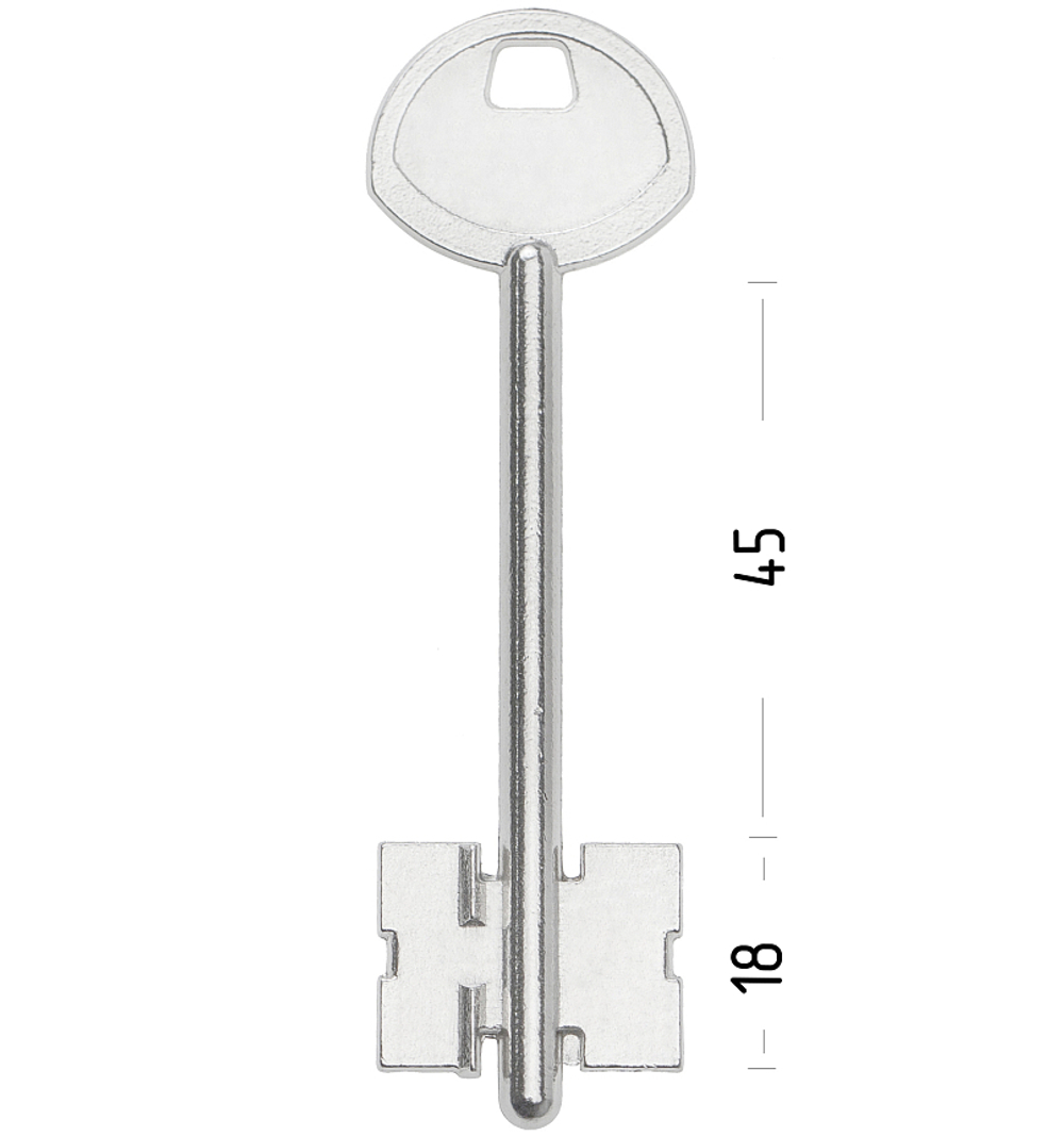 Заготовка сувальдного ключа 10656 140/2- Гардиан-5 литье (88*23,6*17,7)(4,9) (GRD5D)