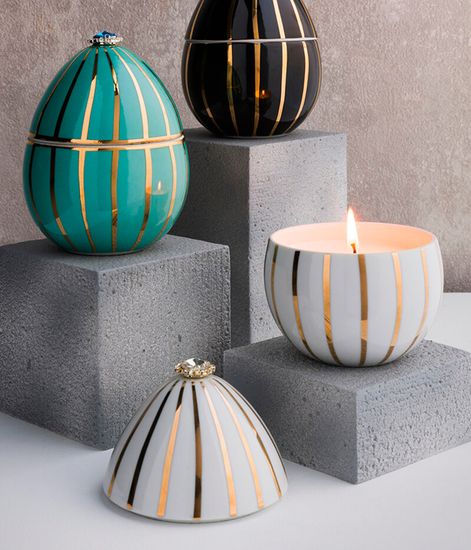 White Gold Stripes, свеча Bois de Russie, Ladenac Milano