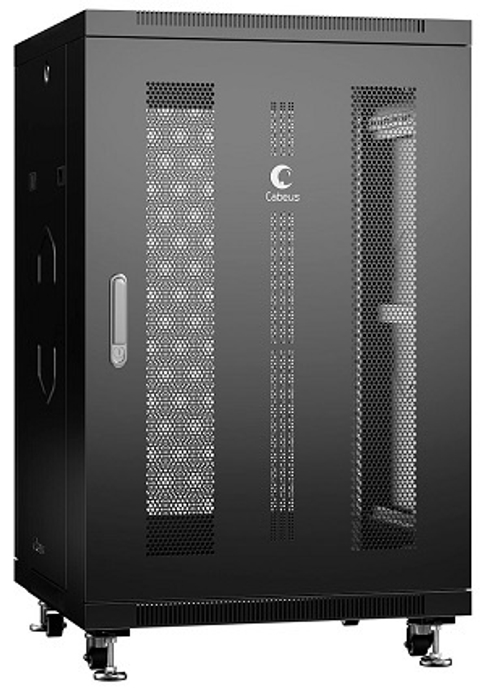 Шкаф напольный 19", 22U Cabeus ND-05C-22U60/60-BK