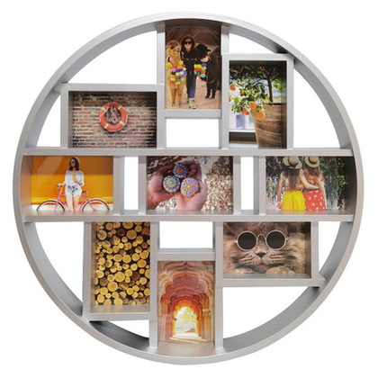 HENZO 81220 на 9 фото10х15 ( 56x56см) Discus пластик (серебряная) ф/рамка-галерея